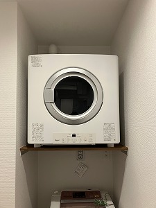 大容量8kgタイプのガス衣類乾燥機「乾太くん」を設置。シーツや毛布も 