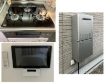 栗東市にて、ビルトインコンロ・エコジョーズ・浴室テレビをまとめて取替え事例。